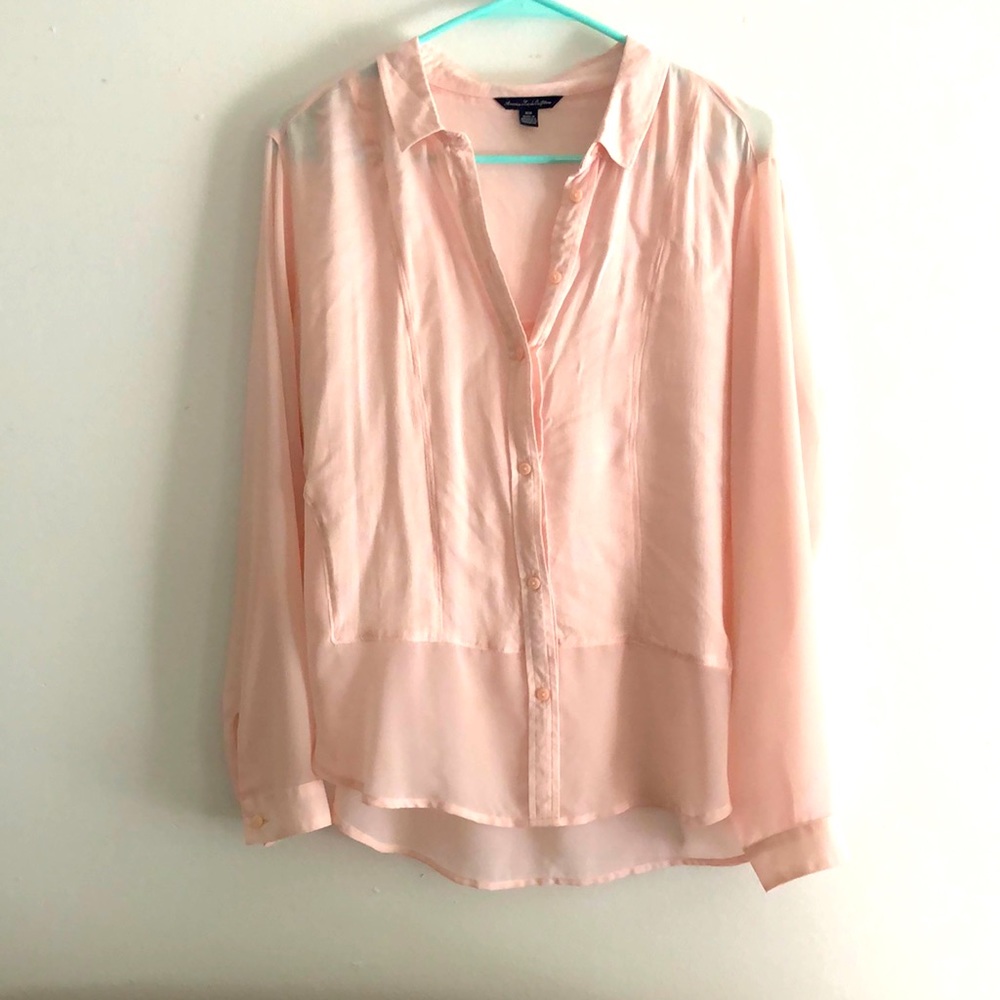 Light Pink American Eagle Sheer top- medium